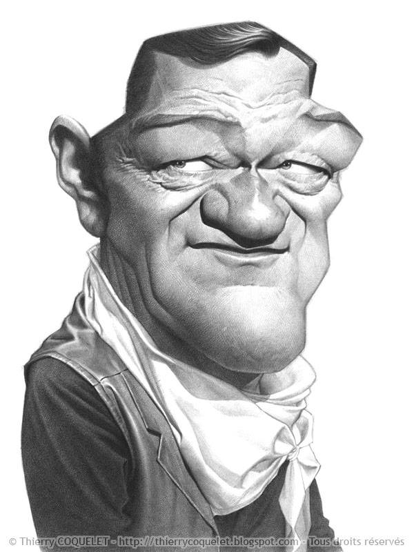 John Wayne caricature by Thierry Coquelet (All Rights Reserved)