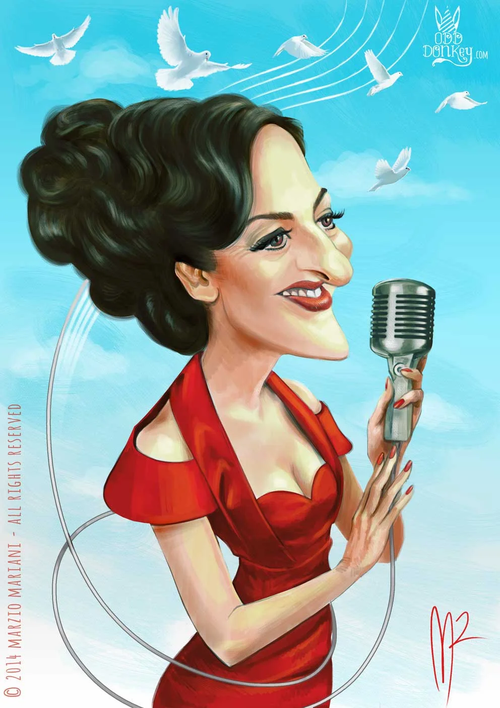 Marcella Puppini caricature by Marzio Mariani (All Rights Reserved)