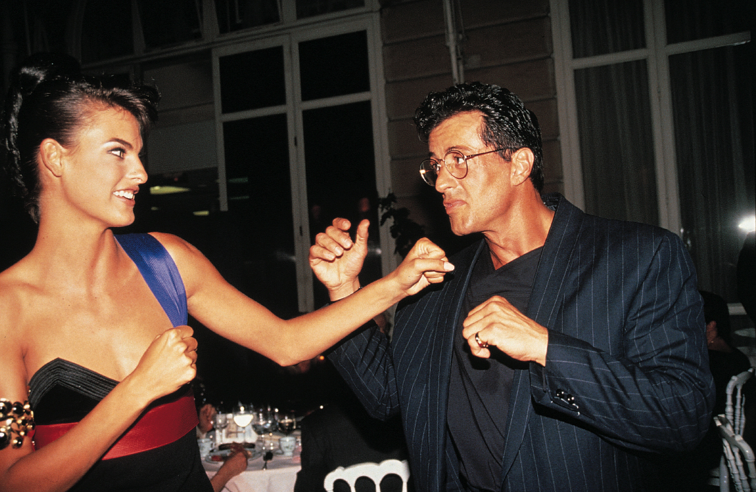 Linda Evangelista and Sylvester Stallone