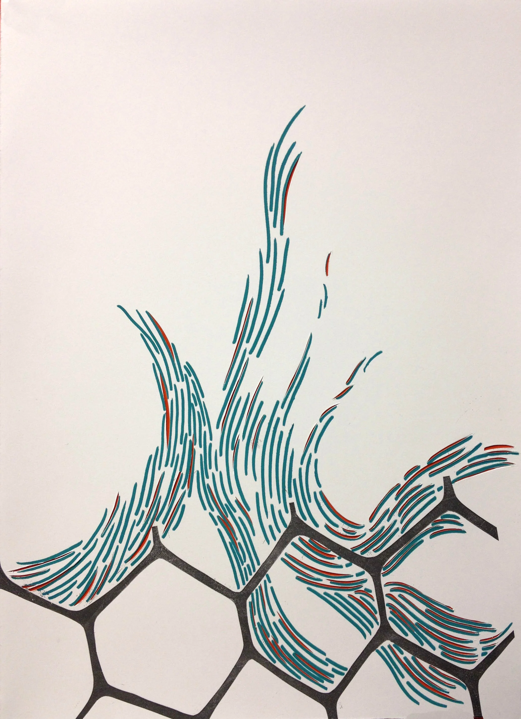 Monotype, screenprint, collage 11"x15"