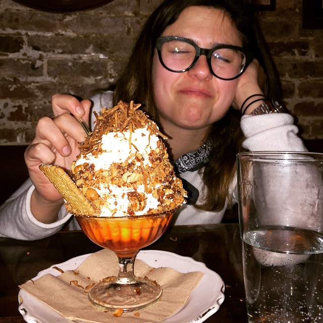 A girl and her sundae. Thank you so much for the hospitality @uncleboons!