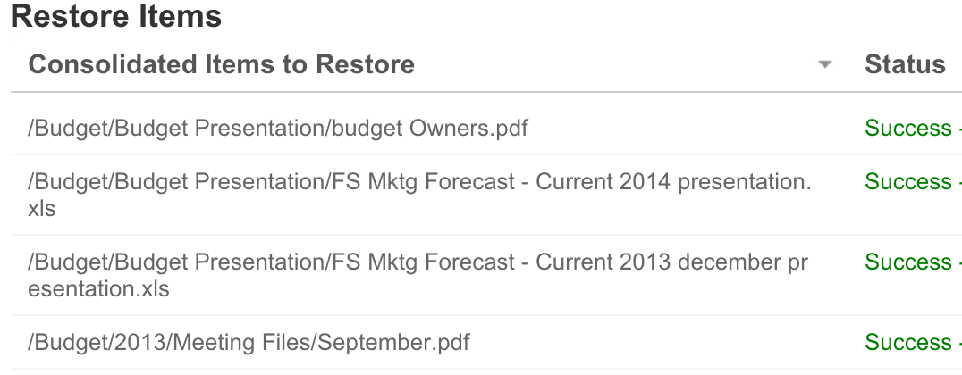 Recovering multiple files or folders with Success & Speed