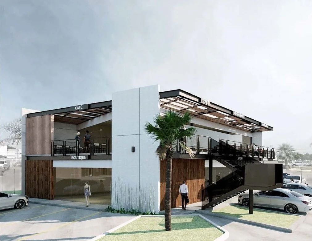 En 2020, recibimos el encargo de dise&ntilde;ar nuevos locales en Plaza Universidad frente a UABC Otay, por parte de Bustamante Realty Group. 🚧

El proyecto incluye 6 locales comerciales en 2 niveles en una secci&oacute;n del estacionamiento, buscan