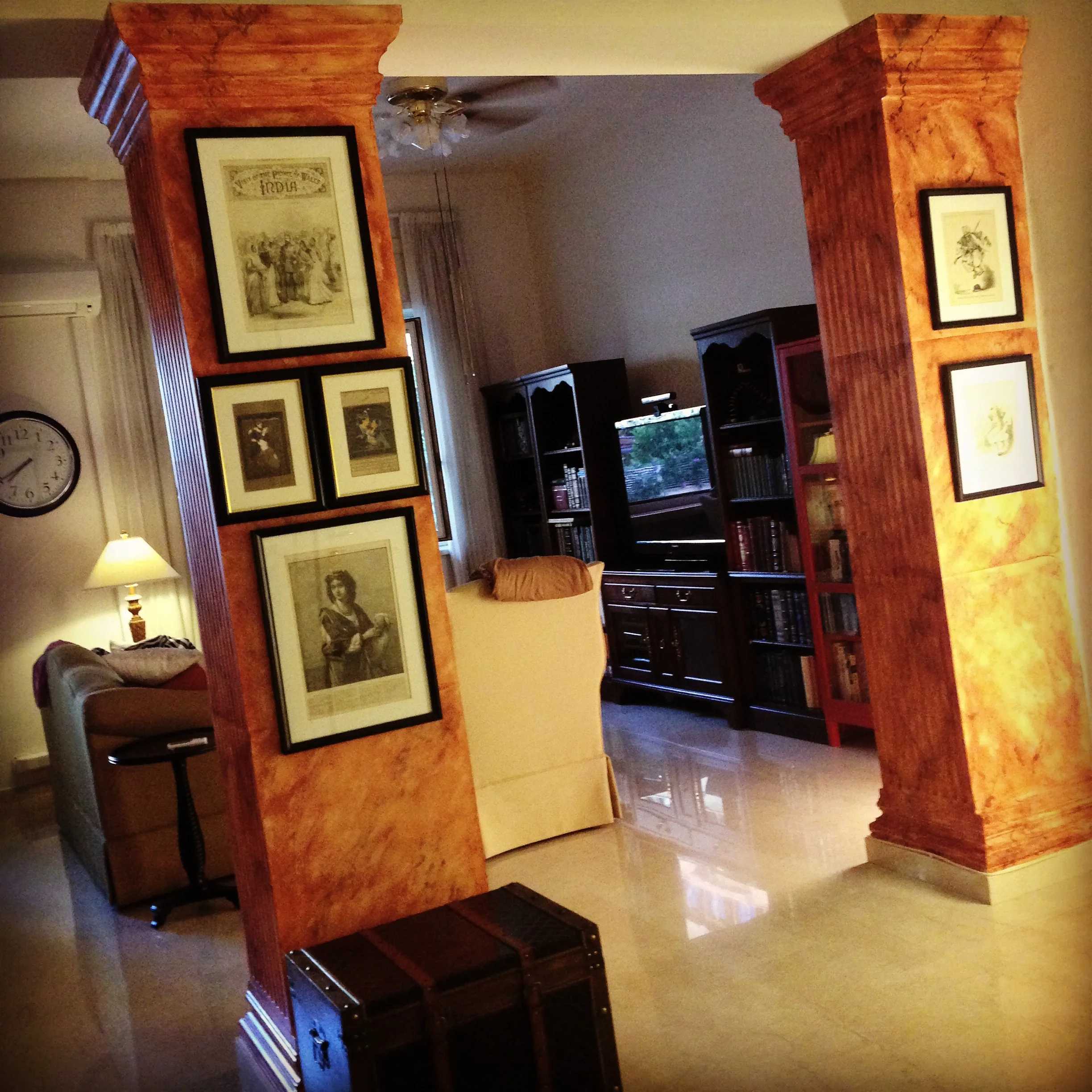 What do you think? We painted the faux marble finish two weekends ago.