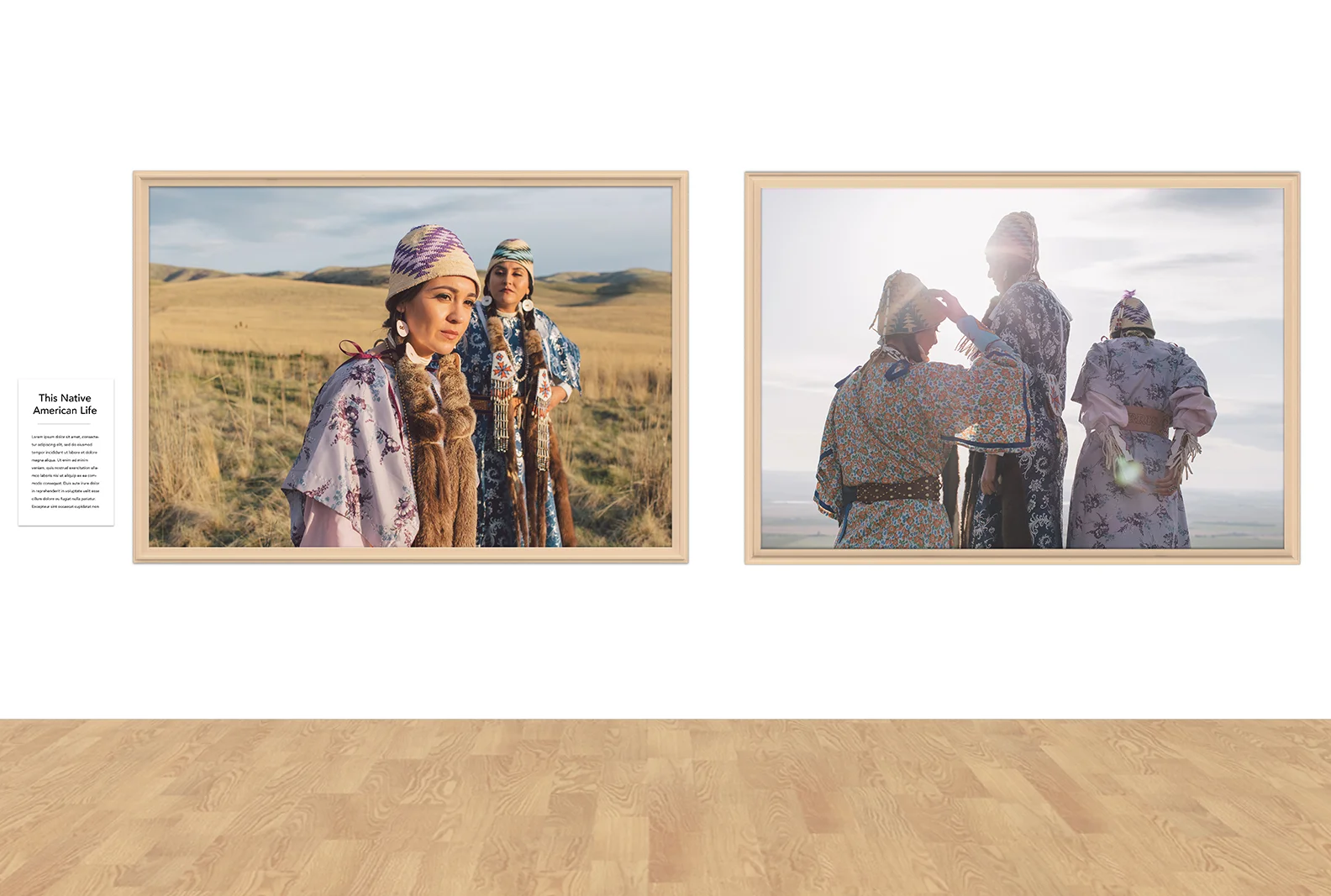 These wing dresses seen here and the above image created by the Harris sisters are commonly used when going out into the fields for Root digging.