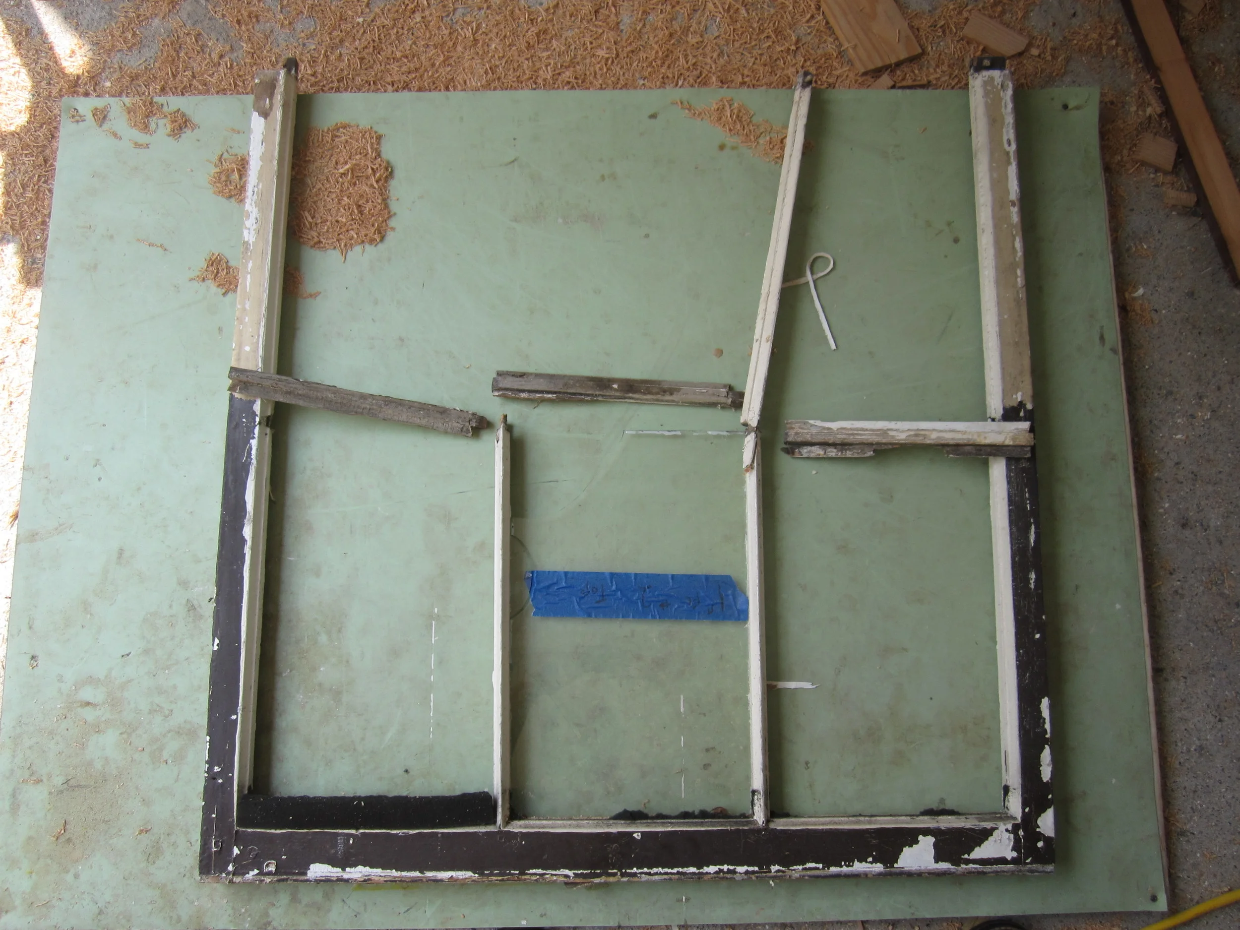 Six pane sash in need of repair