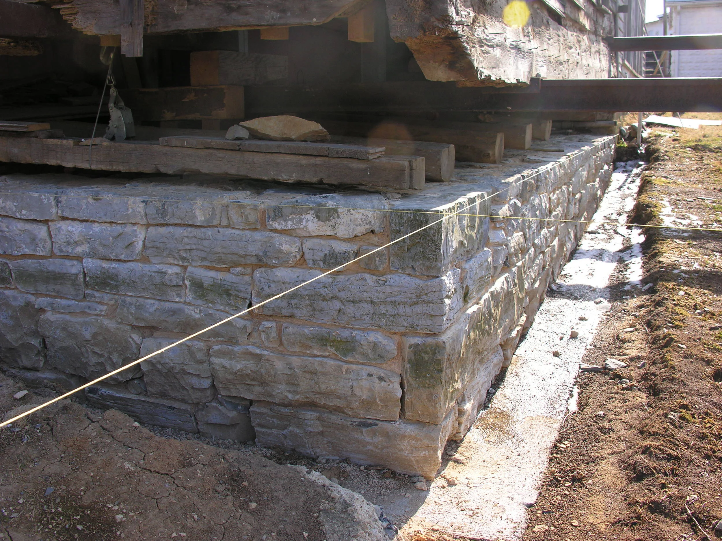 Rebuilt Limestone Foundation