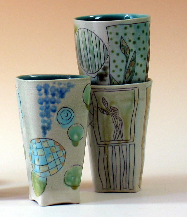 Salt Fired Porcelain Cups
