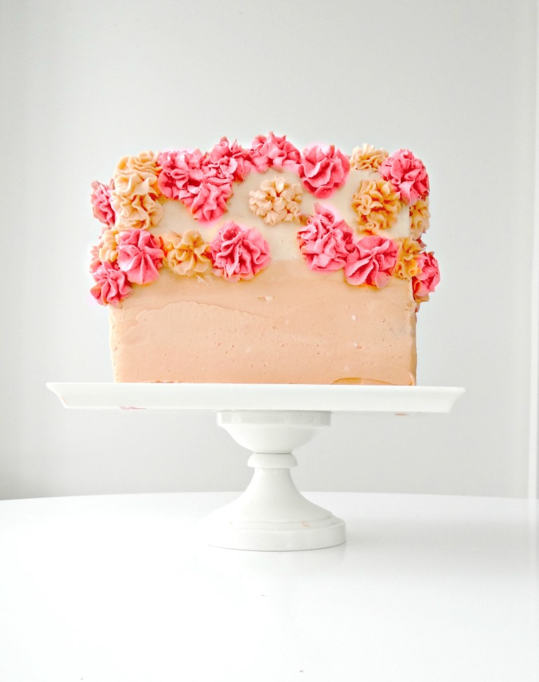 Peach Raspberry & Rosewater de la Cake
