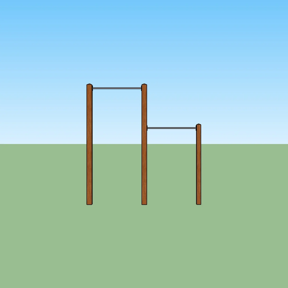 Garden high bar and pull up bar installation (12ft for gymnastic rings