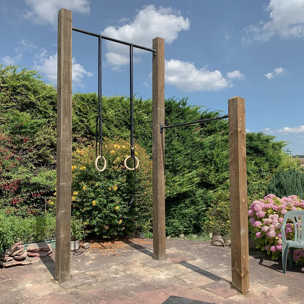 Garden high bar and pull up bar installation (12ft for gymnastic rings