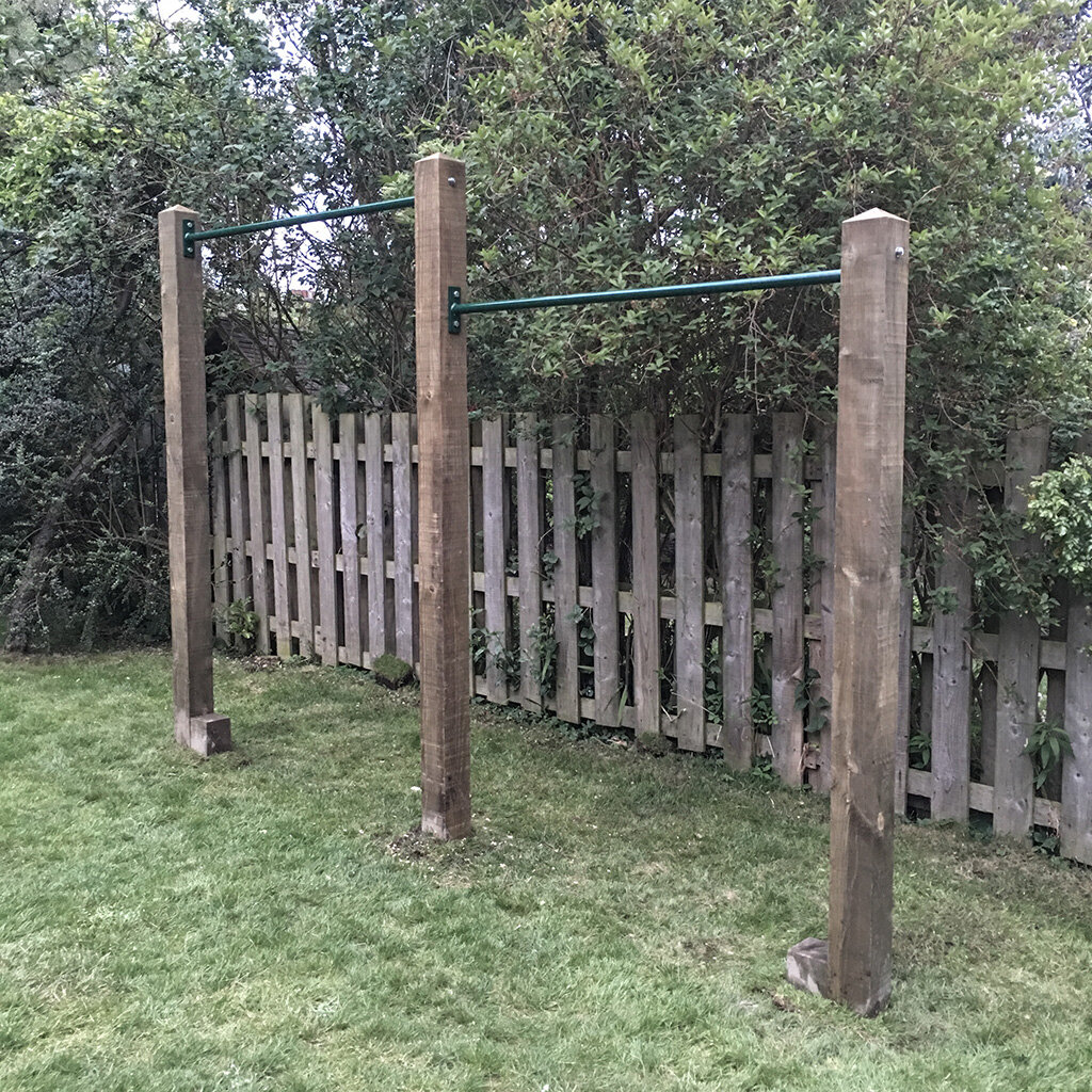 Garden double pull up bar and dip bar installations (gallery 1 ...