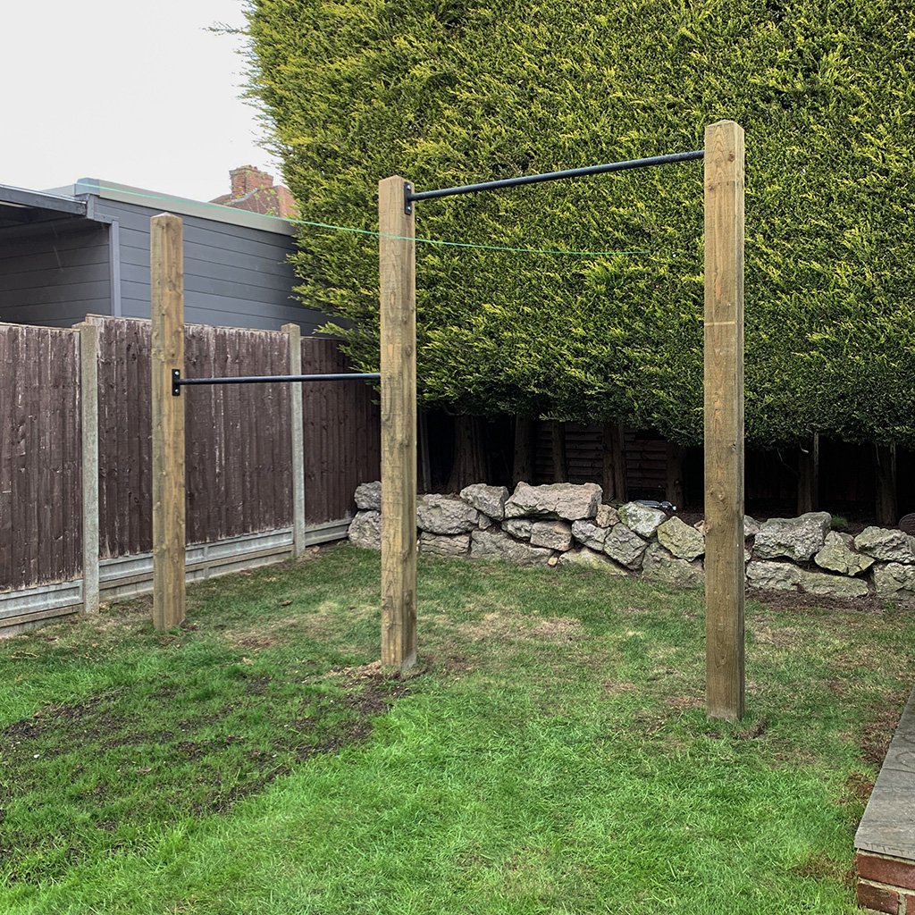 Garden double pull up bar installation — INCITE FITNESS