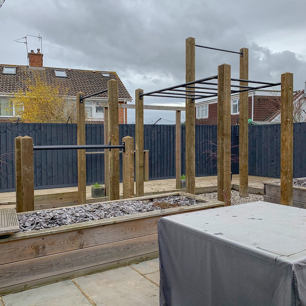 014 2019 garden monkey bars, high bar, pull up bar and dip bars installation.jpg
