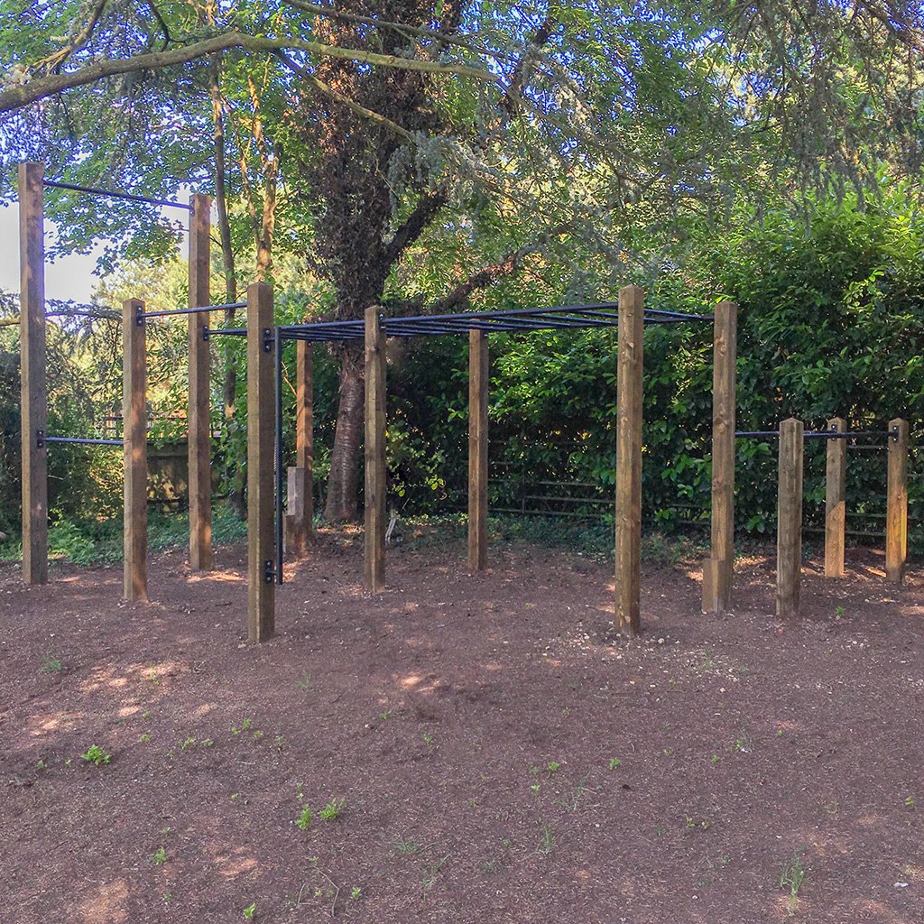 035 2018 garden double monkey bars, high bar, double pull up and dip bars installation.jpg