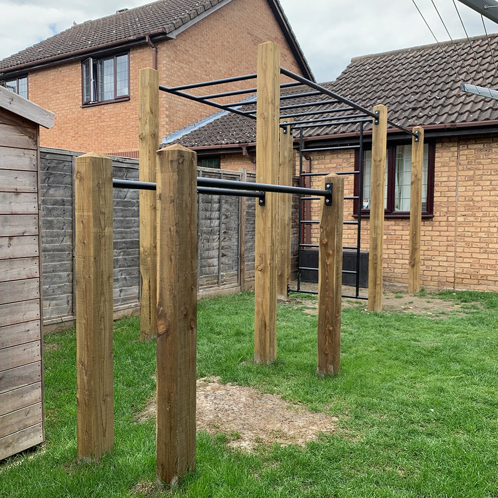 038 2020 garden monkey bars, pull up bar, dip bars and stall bars installation.jpg