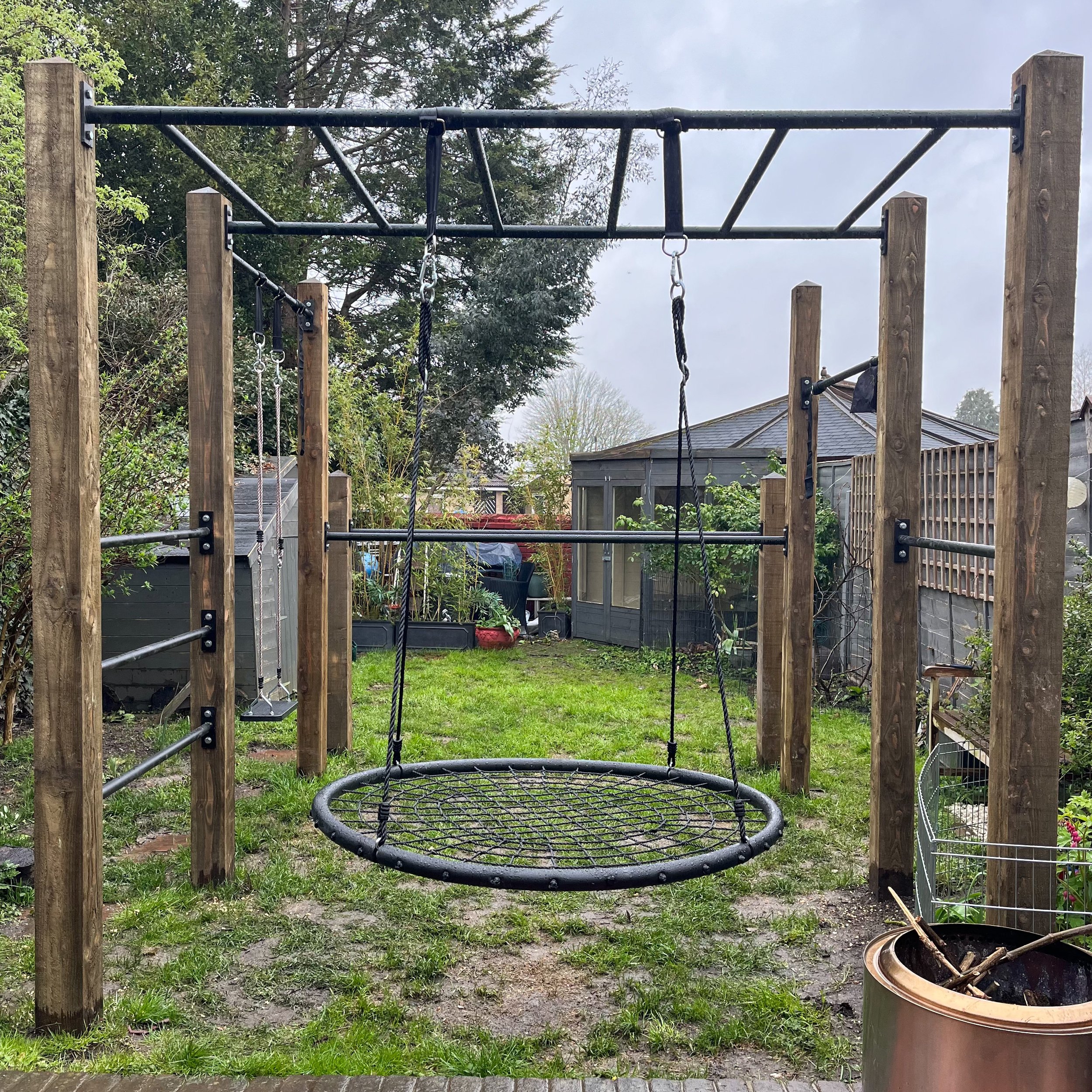 013 garden monkey bars, double pull up bar and XL dip bars installation.JPEG