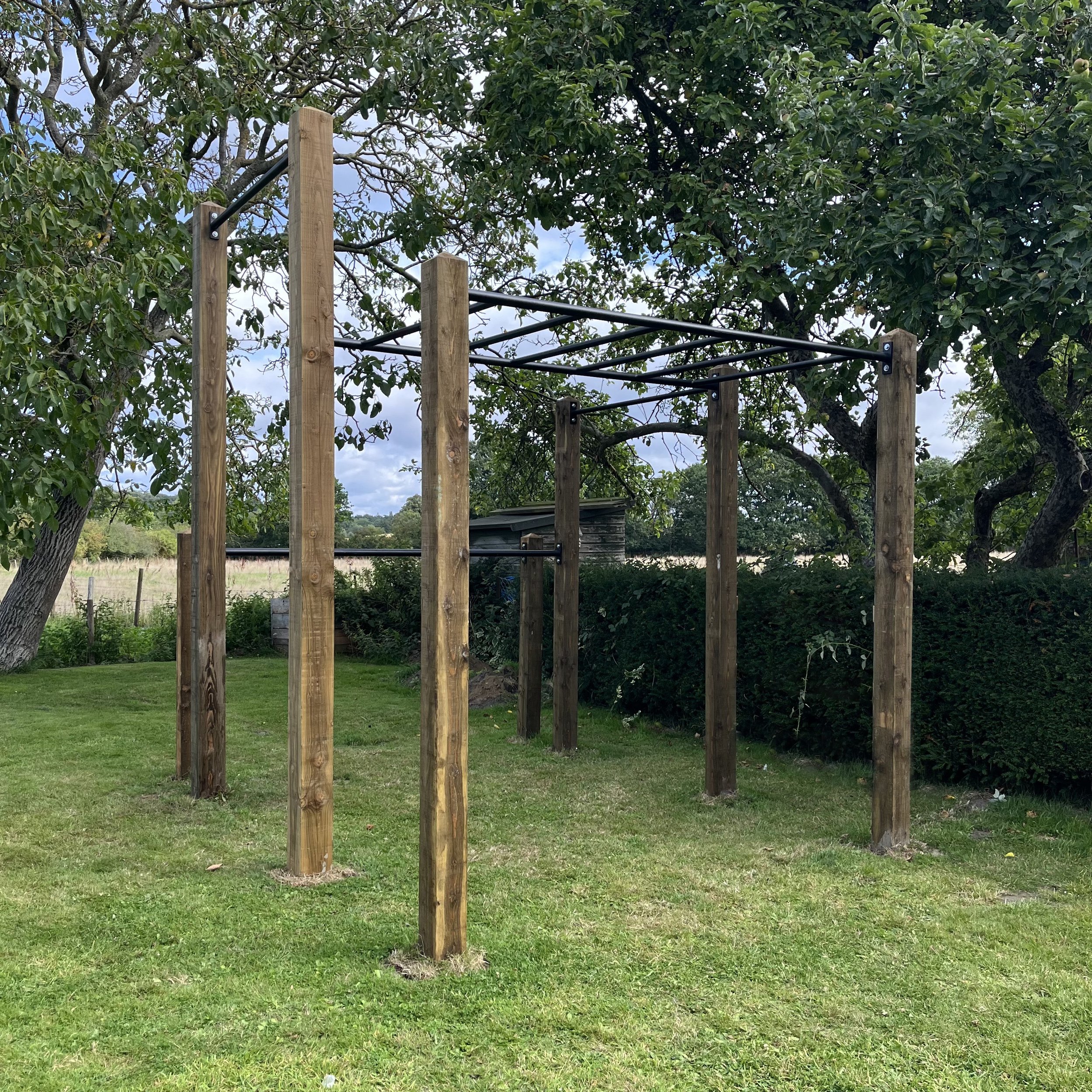 048 2023 garden monkey bars, double pull up bar and XL dip bars installation.jpg