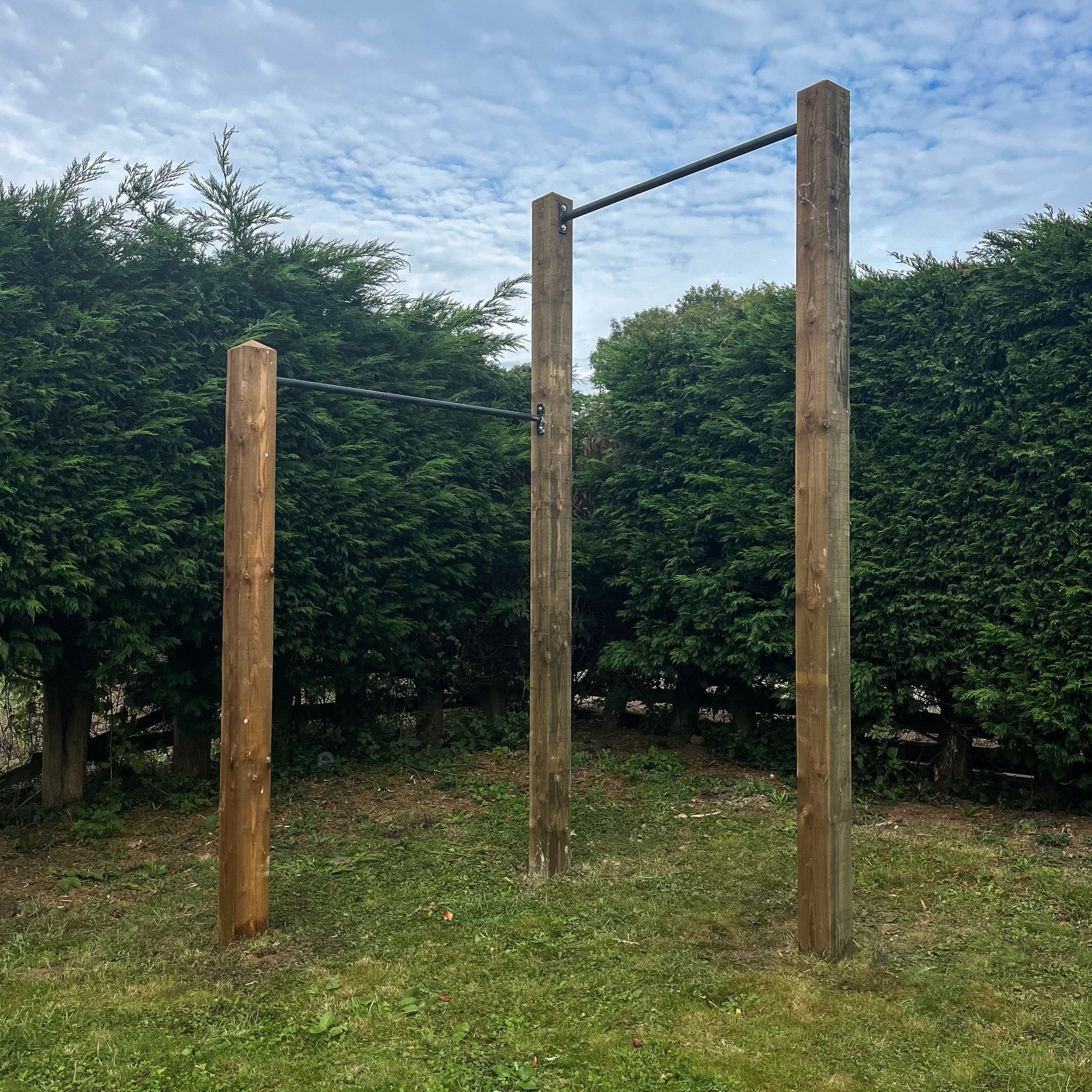 Garden high bar and pull up bar installation (12ft for gymnastic rings ...