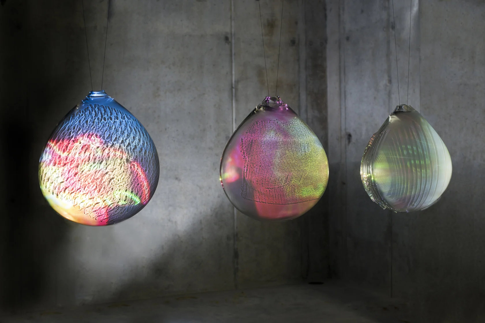 Blown glass, projection, J/K, 2014