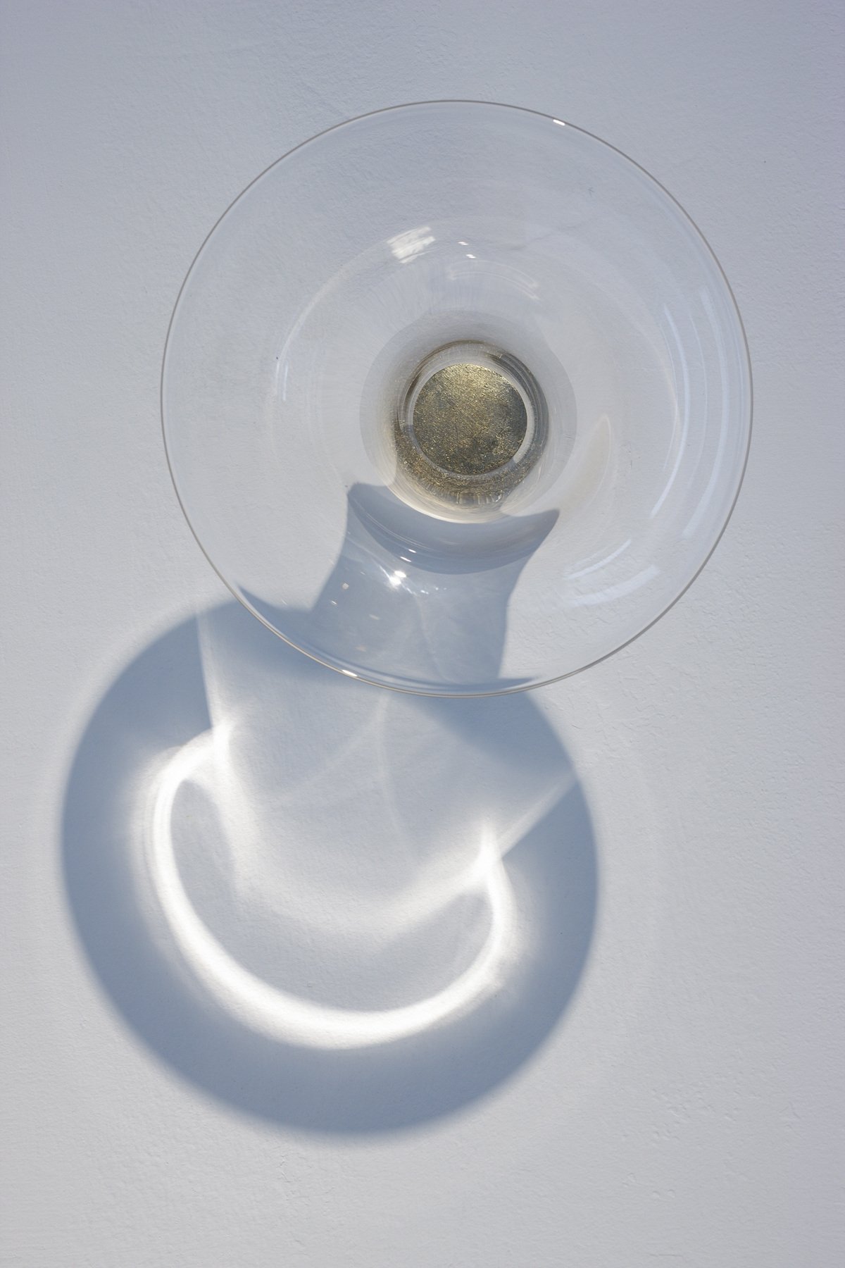  Cercle Blown glass, moon gold, light, 11x11x8”, 2014 