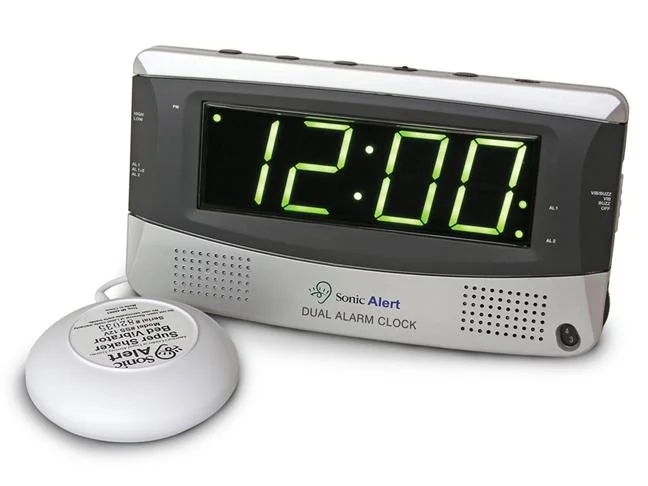 Clock Boom Sonic Boom SA-SBD375ss Dual Alarm Clock — HEAR Wisconsin