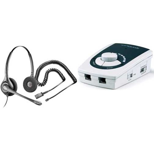 Plantronics H261N SupraPlus Binaural Headset with Serene Innovations UA-50  Business Phone Amplifier — HEAR Wisconsin