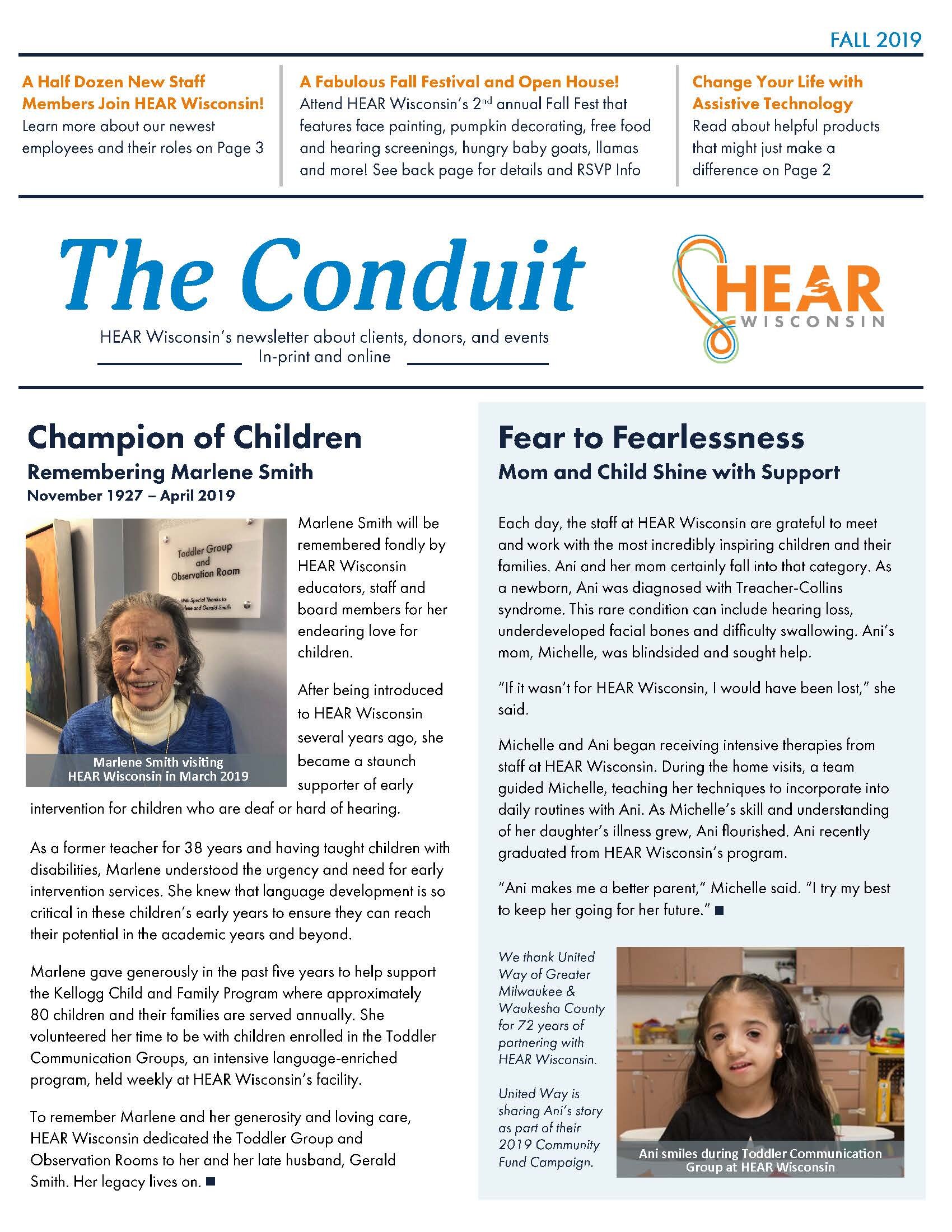 Conduit Newsletter - Fall 2019