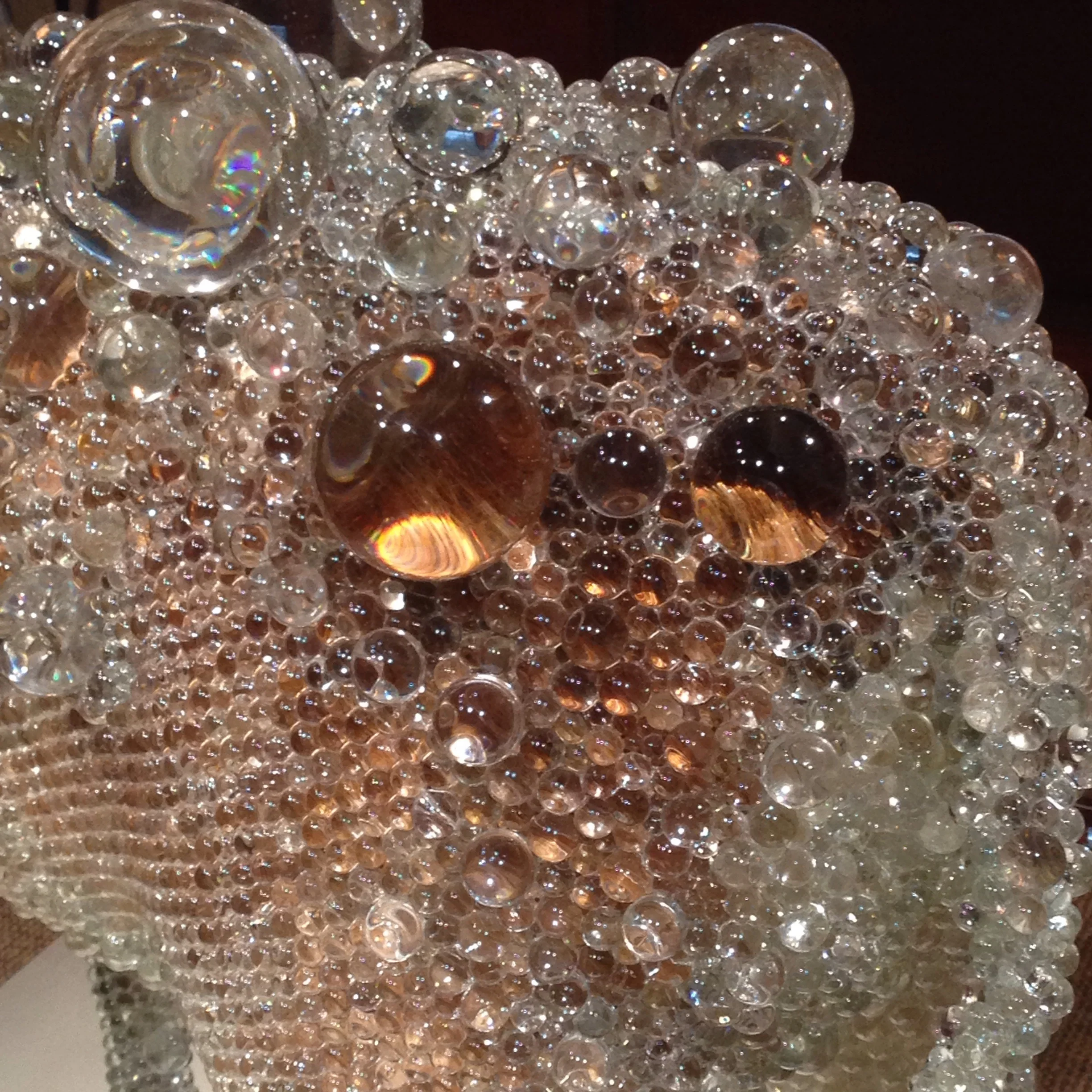 Glossy, smooth, and transparent glass bubbles. 