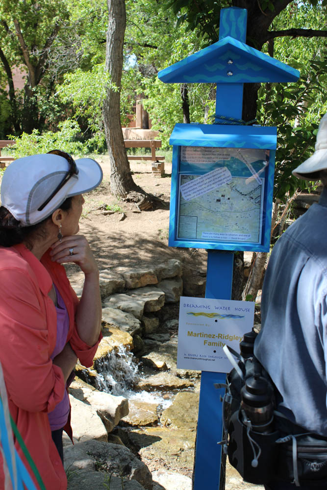  One of five Dreaming Water Houses installed along the Santa Fe River. Each Dreaming Water House is adopted and cared for by a sponsor and contains information, poetry, or art about our River and/or Water.  Rivers Run Through Us 