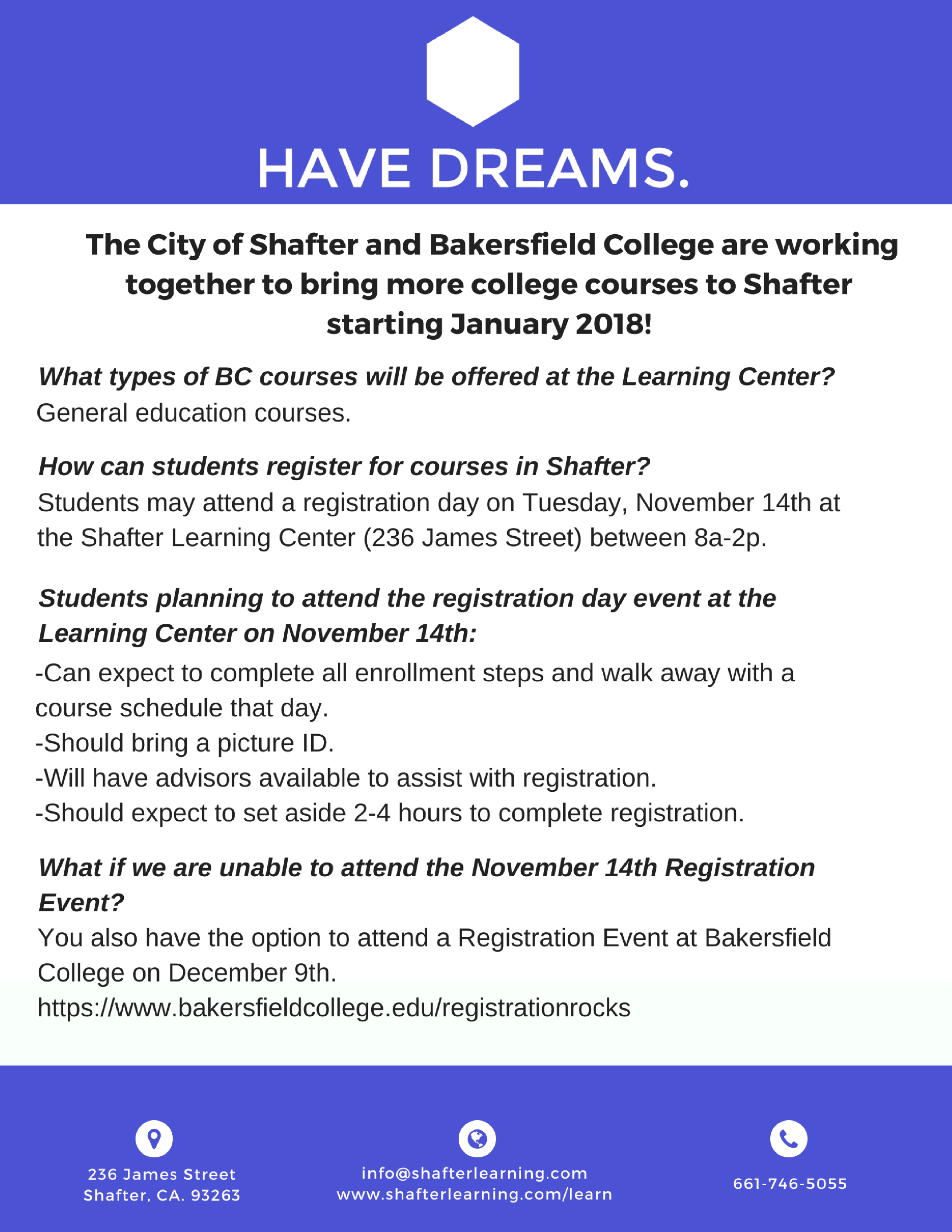 More Bakersfield College Courses Are Coming To Shafter Shafter Education Partnership