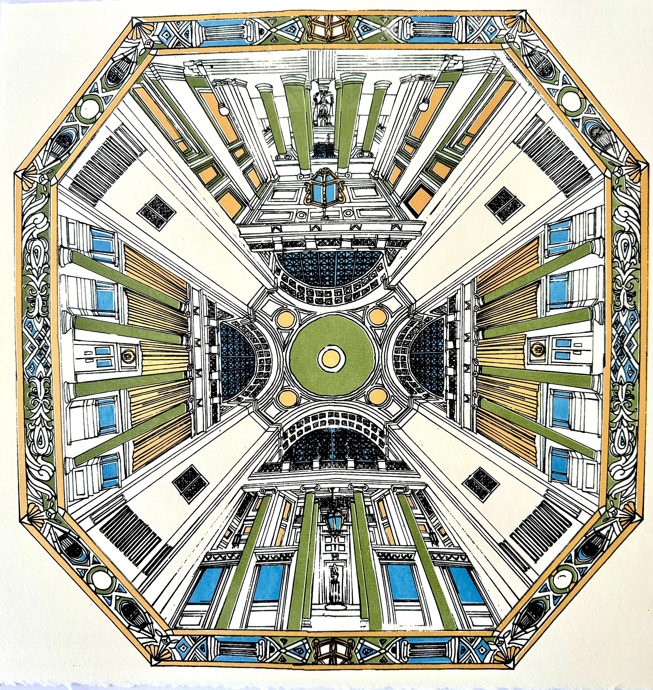 Low Library silk screen on paper 14x14%22 .jpg