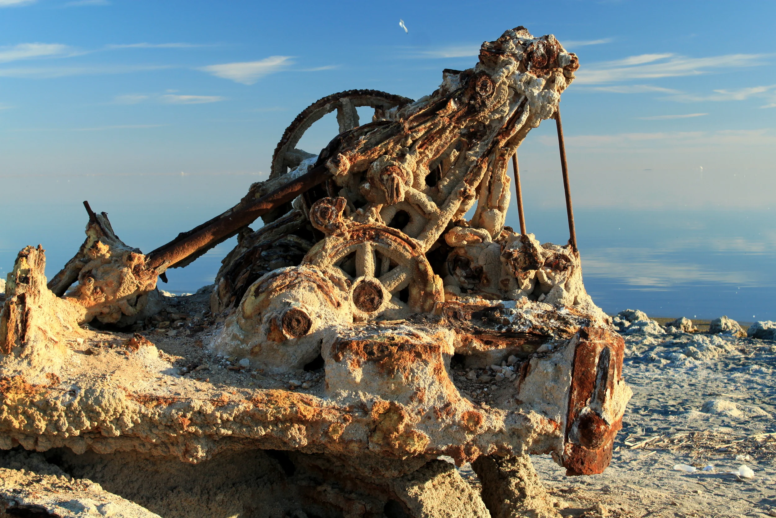 Decaying machinery along the Salton Sea shores