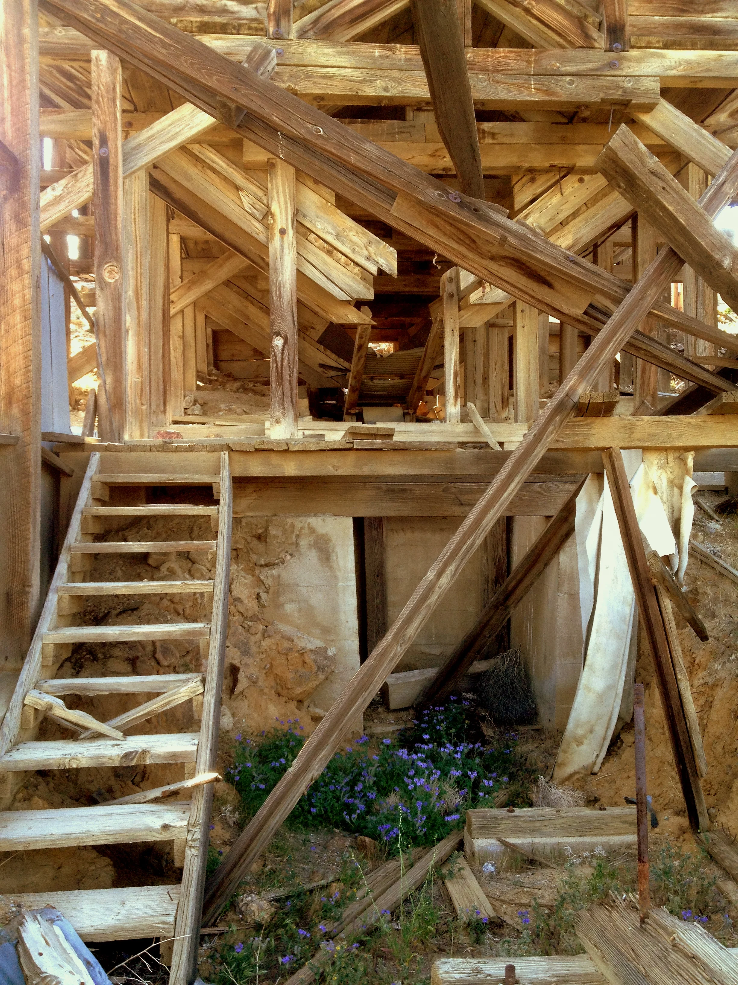 Old mine shaft in Mohave Desert