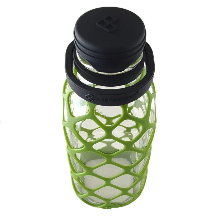 Meshbottle with Silicone Top - Olive Green - 32 oz  Meshbottles -  Plastic-free Water Bottles