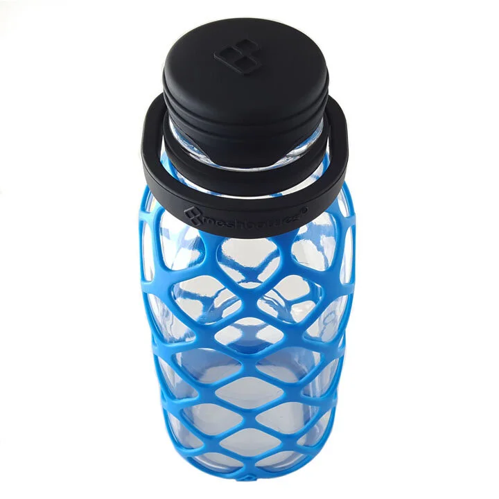 Meshbottle with Silicone Top - French Blue - 32 oz  Meshbottles -  Plastic-free Water Bottles