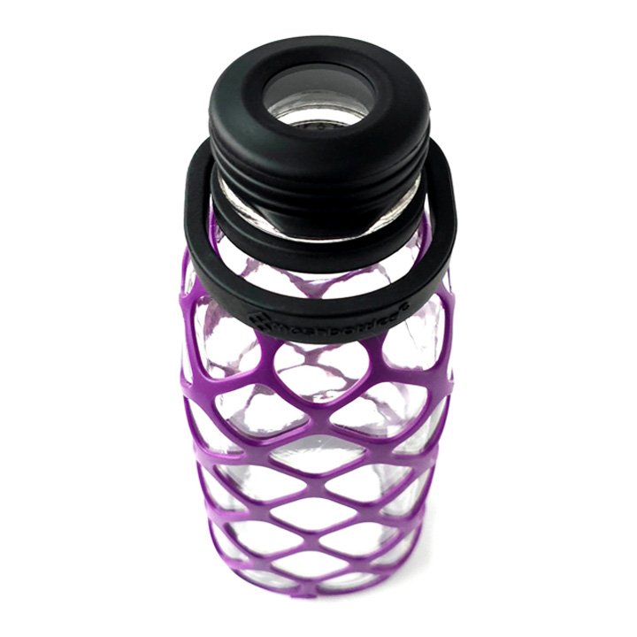Meshbottle with Glass Top - Plum Purple - 32 oz  Meshbottles -  Plastic-free Water Bottles