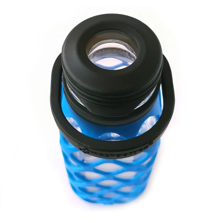 Meshbottle with Glass Top - French Blue - 16 oz  Meshbottles -  Plastic-free Water Bottles