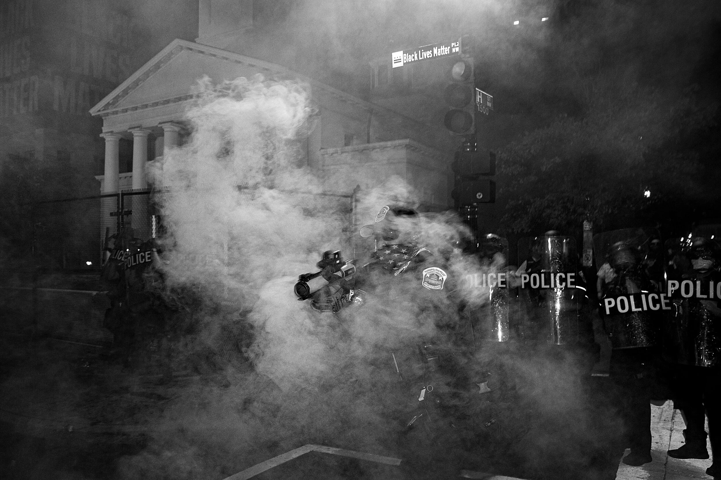  Washington DC Police clear protesters from  Black Lives Matter Plaza on August 30, 2020.  (Photo by Tasos Katopodis/Getty Images) 