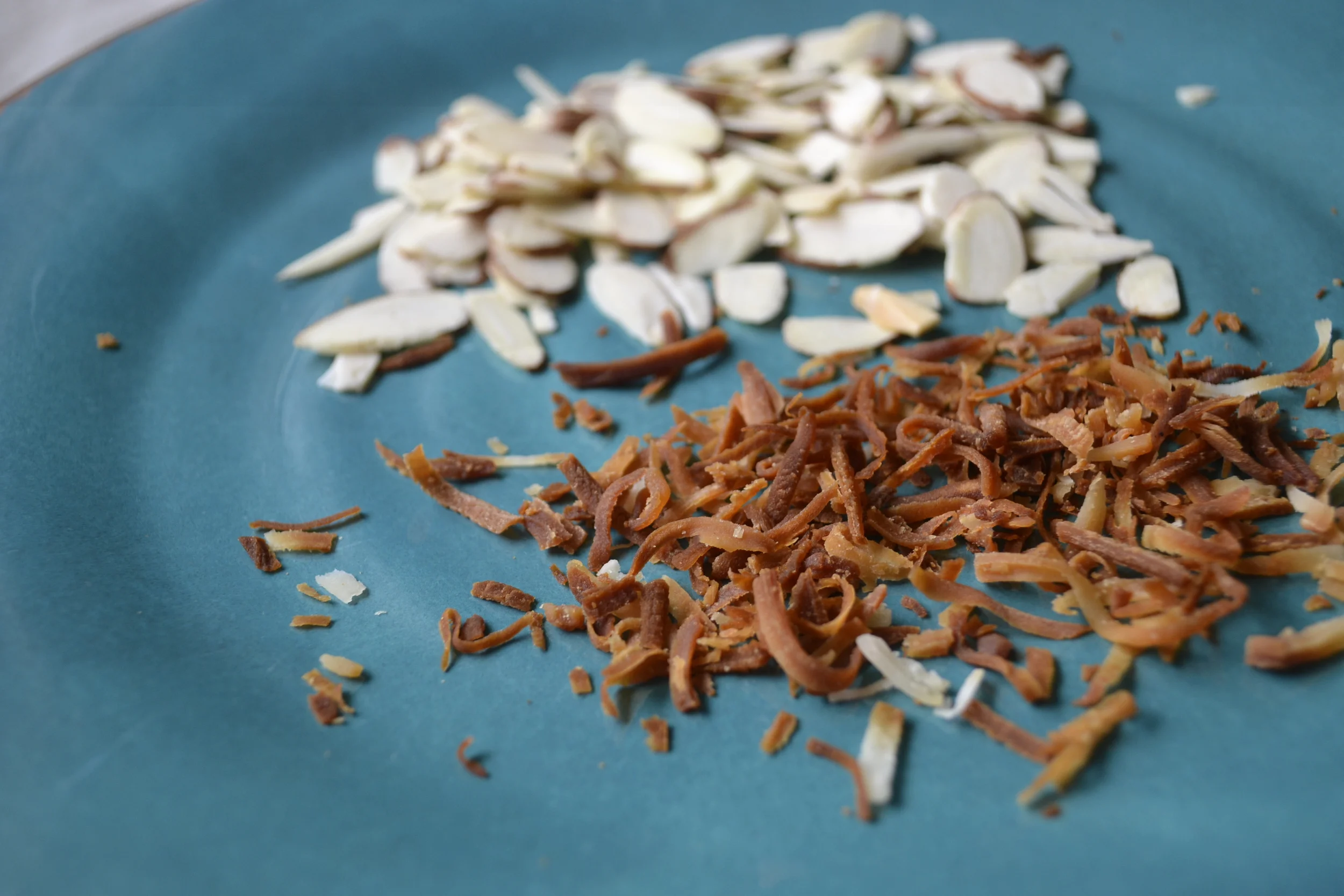 Toasted coconut and almonds