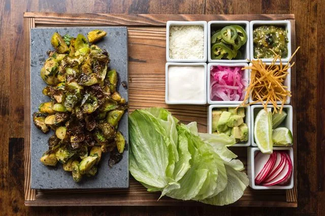 Dirt Candy's Brussels sprout tacos for two