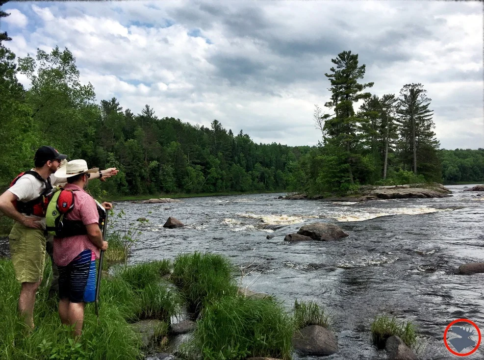 Scouting the rapids on the Flambeau River.