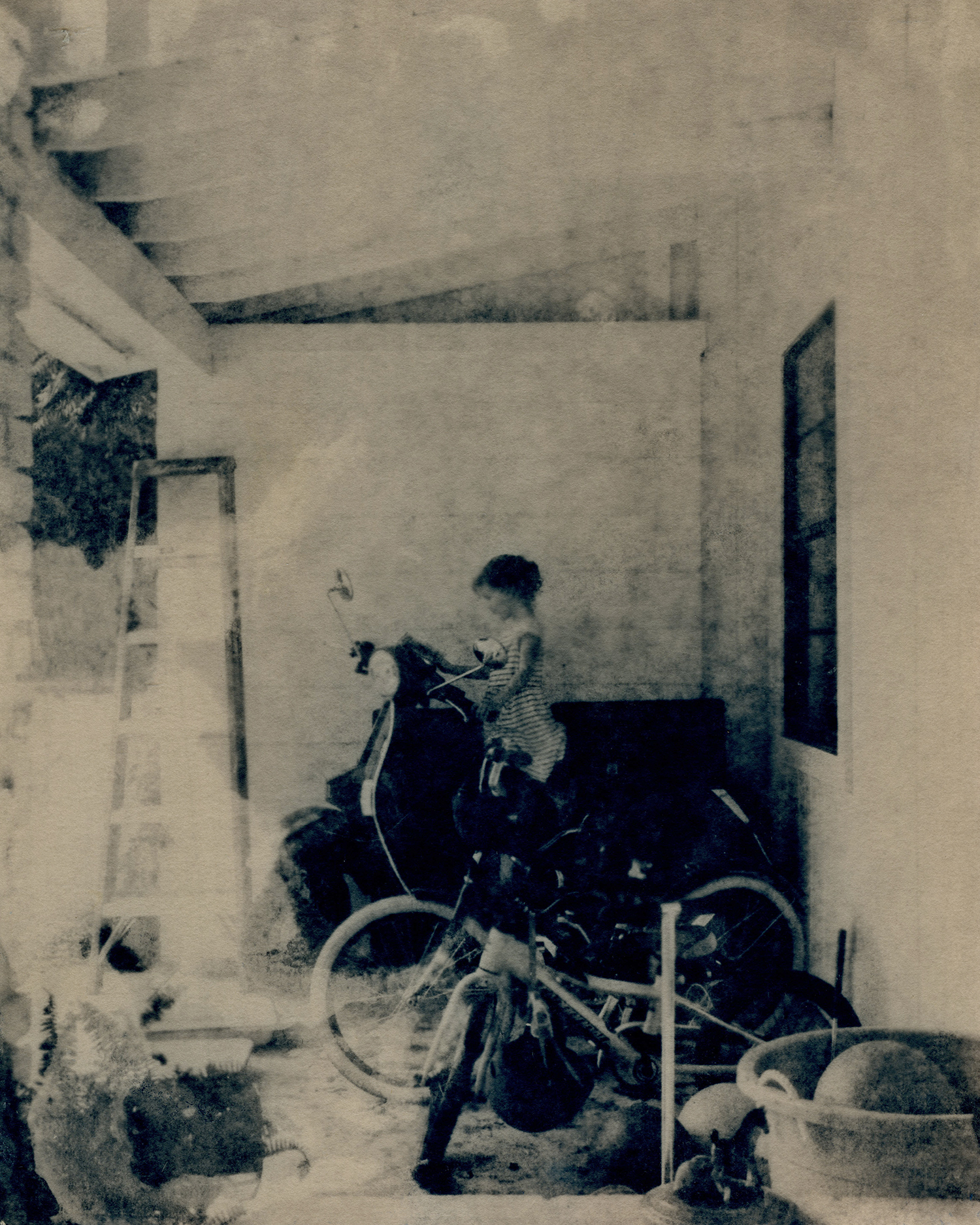 Reading on Dad's Steed