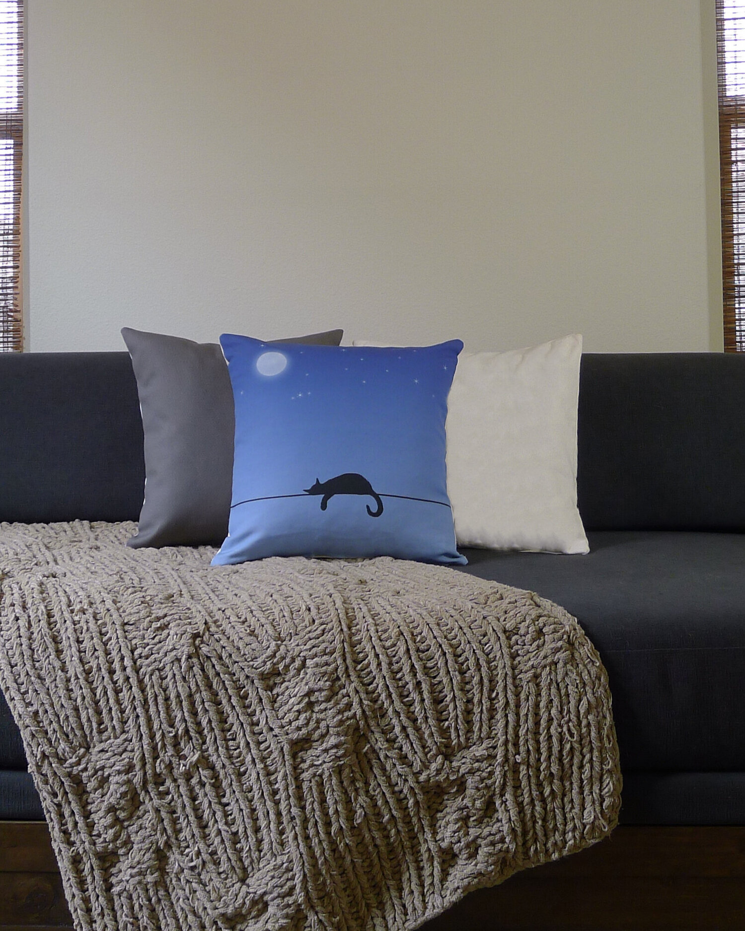 Catnap Under the Moon - Throw Pillow Cover — Shen & Sam Co.