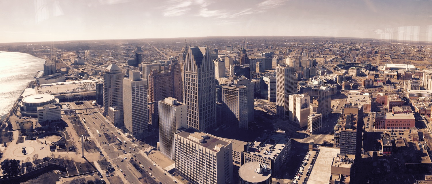 View of Detroit from Coach Insignia atop the Renaissance Center.