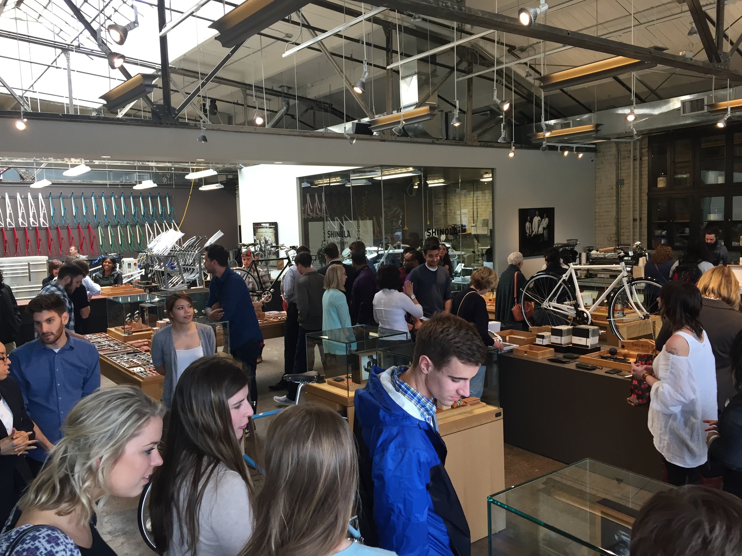 Quicken Loans Interns checking out the Shinola flagship store in Midtown. 