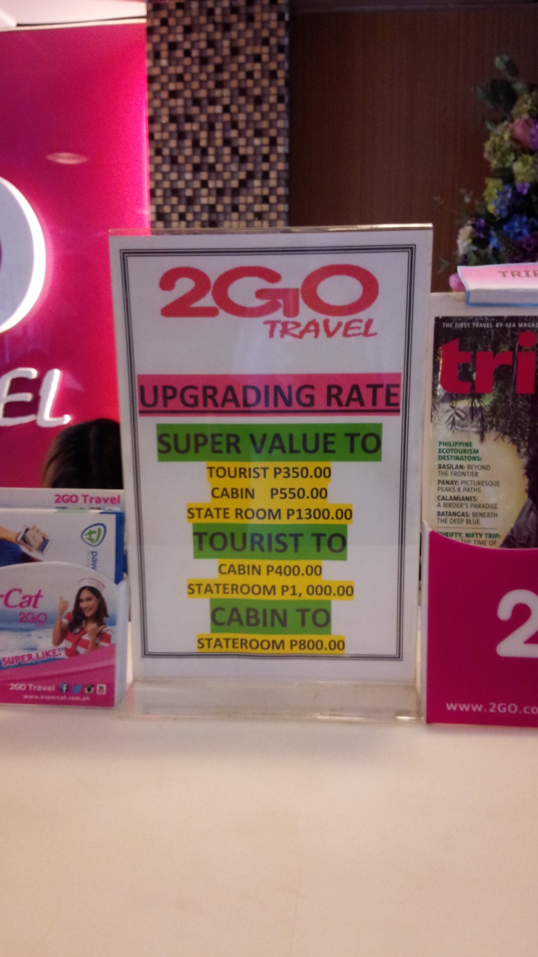 Upgrading on 2GO travel