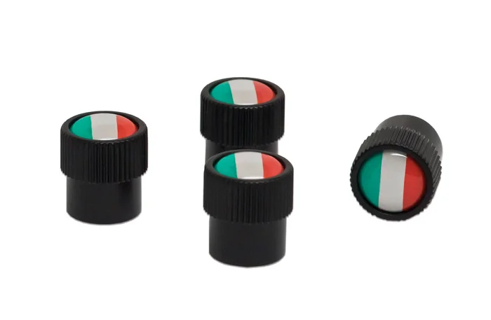 Italian Flag ABS Tire Valve Stem Cap Set