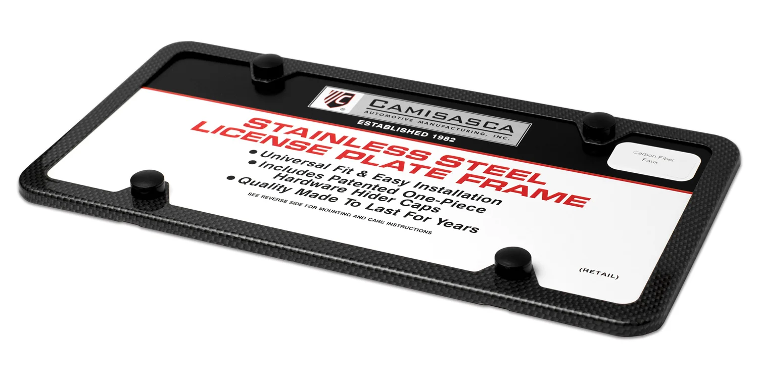 Camisasca-Automotive-Mfg-Stainless-Steel-License-Plate-Frame-Carbon-Fiber-Faux-Slimline-1.jpg