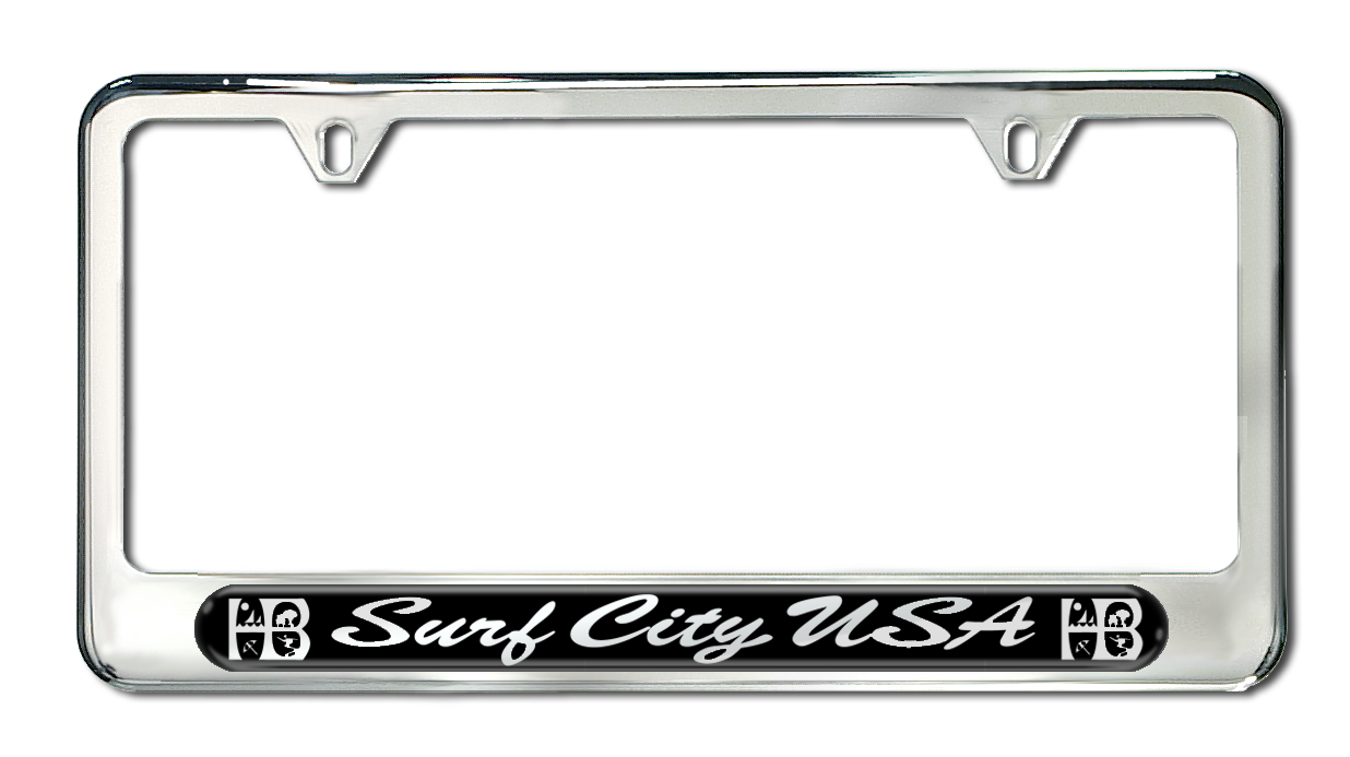 Screw Caps LAGUNA BEACH Black Metal License Plate Frame